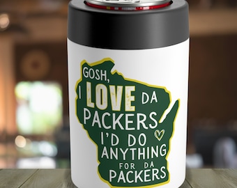 Meine Güte, ich liebe da Packers Edelstahl-Dosenkühler, Green Bay Geschenke für Ihn, Geschenke für Sie, 30-Punkt-Buck, Packer Coozie, Cheesehead, 10VE