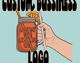custom hand drawn business logo DIGITAL DOWNLOAD custom small business logo