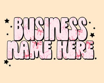 CUSTOM pink coquette bow Name PNG digital download- custom png, custom name, business png, small buses logo, valentines design, girly png