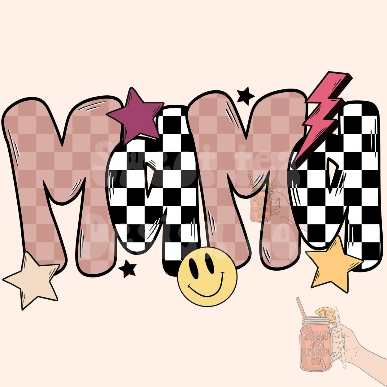 Retro Pink Mama BUNDLE PNG Digital Download Girl Mama Png, Girl