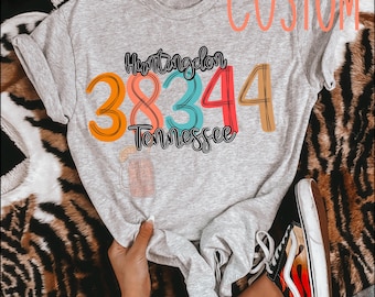 custom zip code city and state - PNG - Made to order design!
