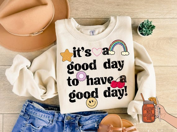 it’s a good day to have a good day PNG digital download Retro png, retro vibes design, cherry design, grungy retro, groovy png, happiness pn