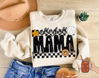 Checkered volleyball Mama PNG digital download retro sports design, volleyball  png, ball mama, volleyball mom, volleyball season, retro png