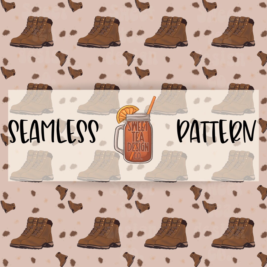Work Boot Patterns Work Boots SEAMLESS PATTERN - Construction Boots, Work Boots, Boys ...