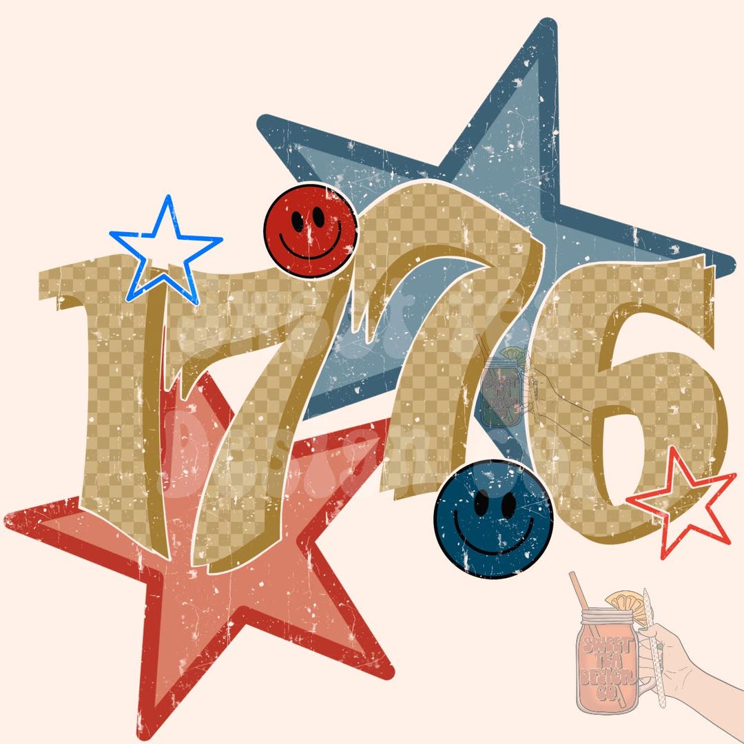 1776 Independence Day PNG Digital Download Fourth of July Design, Retro ...