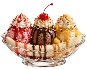 Banana Split Dessert Clipart PNG SVG (Digital Download) – Summer Party Crafts