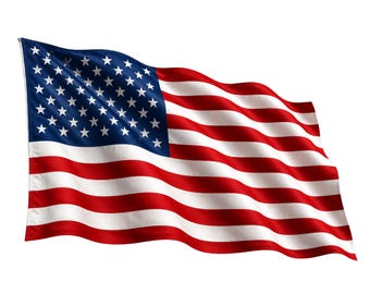 Waving American Flag PNG SVG: Patriotic USA Banner Clipart (Digital Download)