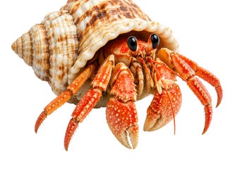 Hermit Crab Clipart for Beach Crafts, Coastal Decor PNG SVG