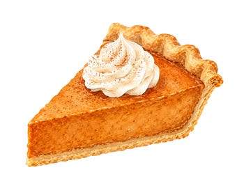 Watercolor Pumpkin Pie Slice with Whipped Cream Clipart for Fall Crafts, Thanksgiving PNG SVG