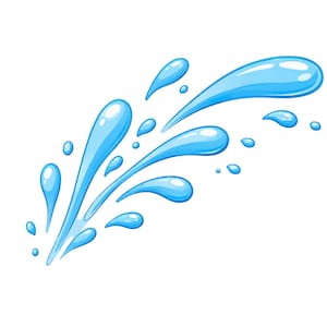 Tecknad vattenstänk PNG SVG för Cricut sublimering blå vattendroppar Clipart