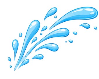 Cartoon Water Splash PNG SVG für Cricut Sublimation Blaue Wassertropfen Clipart