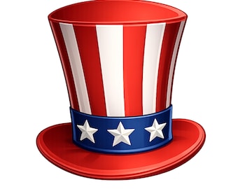 Uncle Sam Hut PNG SVG Clipart: Zylinder Hut (Digitaler Download)