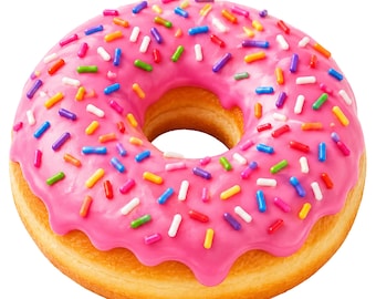 Rosa, gefrostete Donut PNG SVG Clipart für Aufkleber Sublimation Party Handwerk und Cricut Designs
