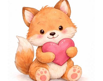 Valentine Fox PNG Clipart