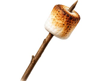 Watercolor Toasted Marshmallow Clipart for Campfire Crafts Stickers and Sublimation