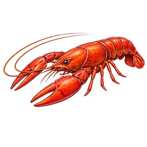 Crawfish PNG Seafood Clipart for Boil Invitations Bibs Aprons Stickers and Summer Party Designs