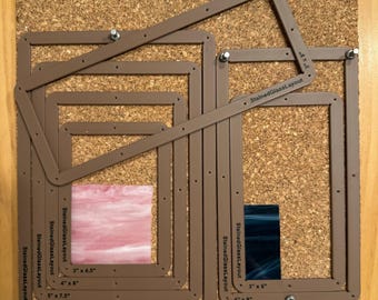 Rectangle stained glass layout frames