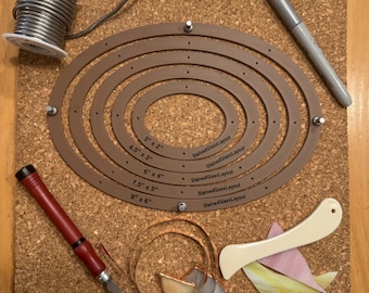 Oval stained glass layout frames