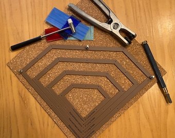 Angled window corners shaped stained glass layout frames