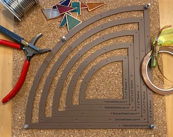 Rounded window corners stained glass layout frames