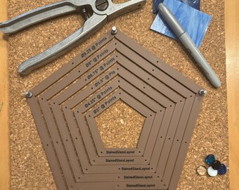Pentagon stained glass layout frames