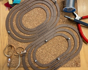 Track oval stained glass layout frames