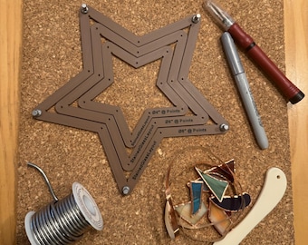 Star stained glass layout frames
