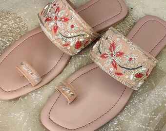 Floral Touch Flats with Toe Ring