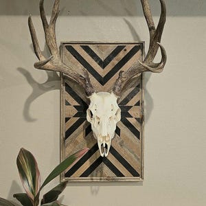 Wood Mosaic Deer Euro plaque