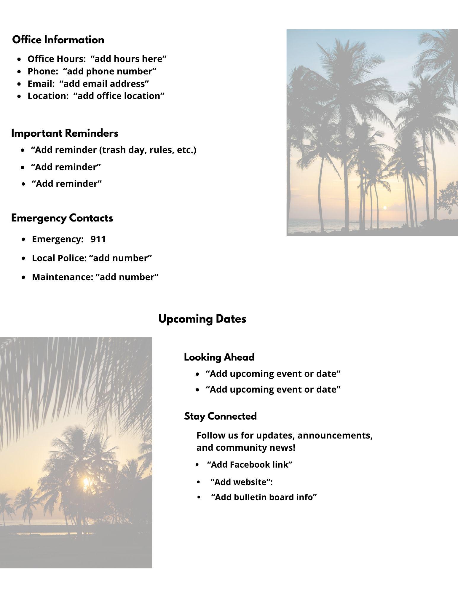 Parks Newsletter Example Email RV Park Newsletter Template, Editable Canva Template, Community ...