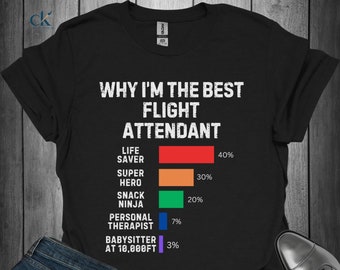 Rolig flygvärdinna-t-shirt: Flygvärdinna-humorgåva