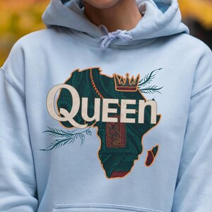 Schwarze Königin Hoodie, Afrocentric Hoodie, Afrikanisches Stolz-Sweatshirt, Juneteenth Pullover, Melanin Queen Hoodie, Schwarze Geschichtsmonat-Kleidung