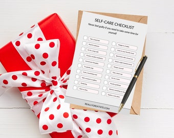 Ultimate Self Care Check-list Guide, Editable Self Care Check-list Template, Printable Self Care Check-list Planner