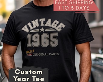 Personalized Vintage Birthday T-Shirt, Custom Year Gift