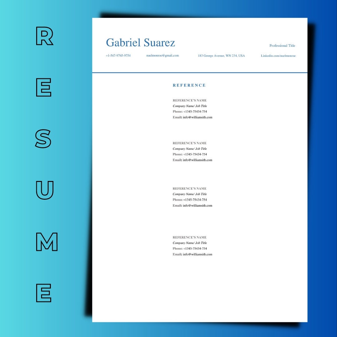 Best Seller ATS Friendly Resume Template, Single Page Comprehensive ...