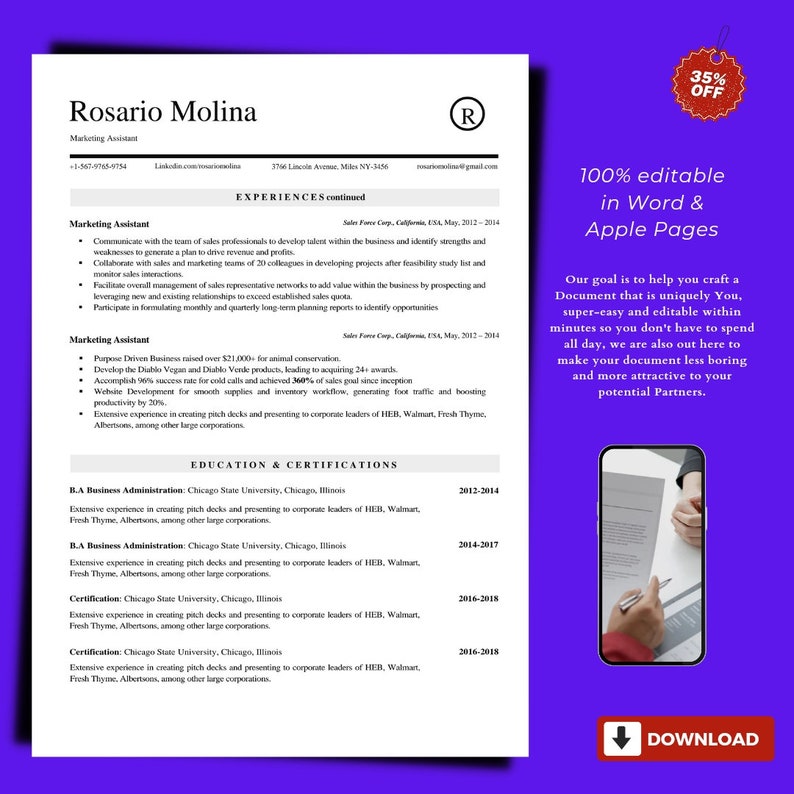 Basic Smart Resume Template Simple - Il 794xN.5812876172 1auw