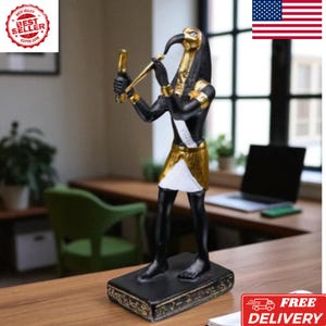 Egyptian God Thoth Miniature Statue: Polyresin Ancient Egypt Decor