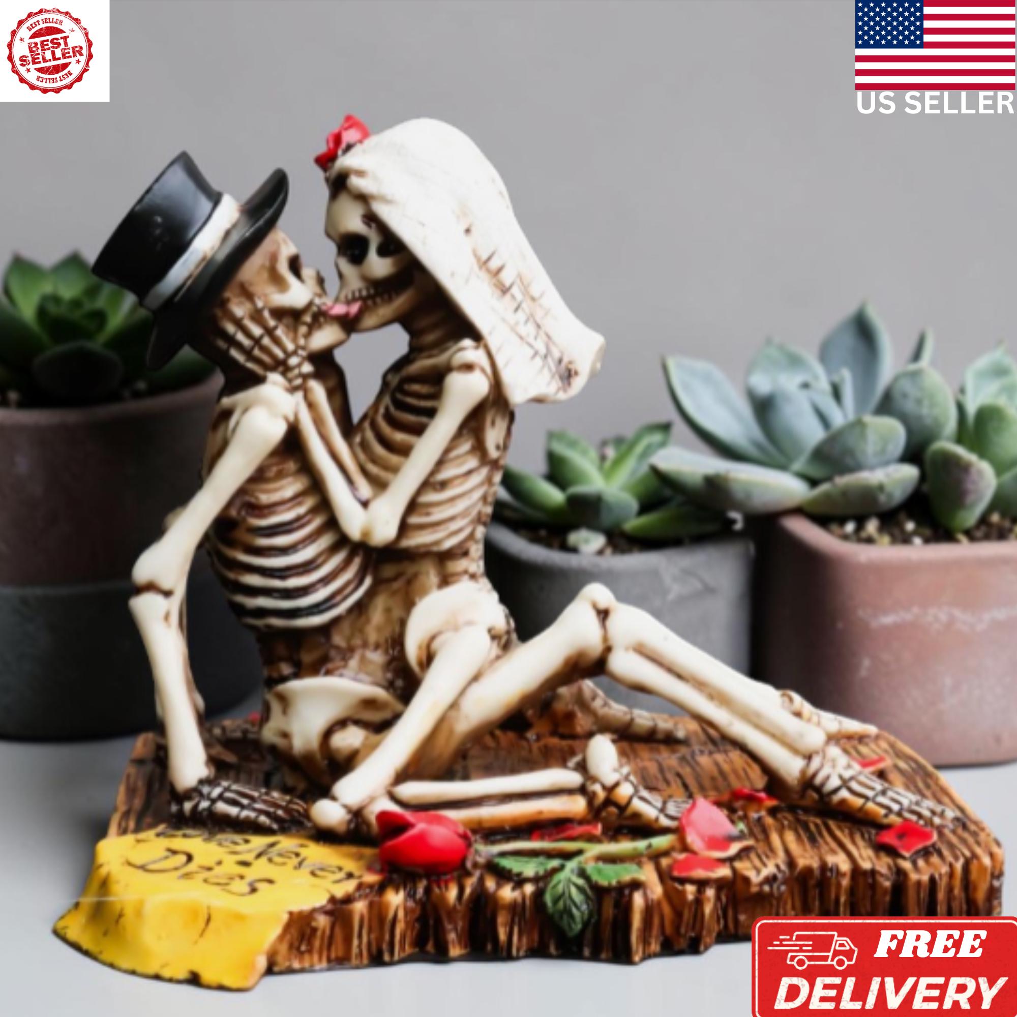 Statue of Skeleton Couple Kissing - Etsy