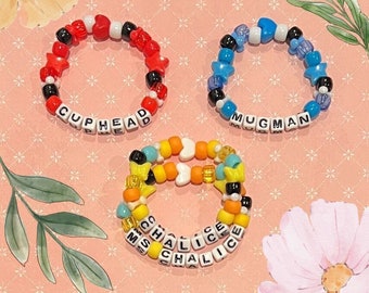 Cuphead Inspired Handmade Character Kandi Bracelets