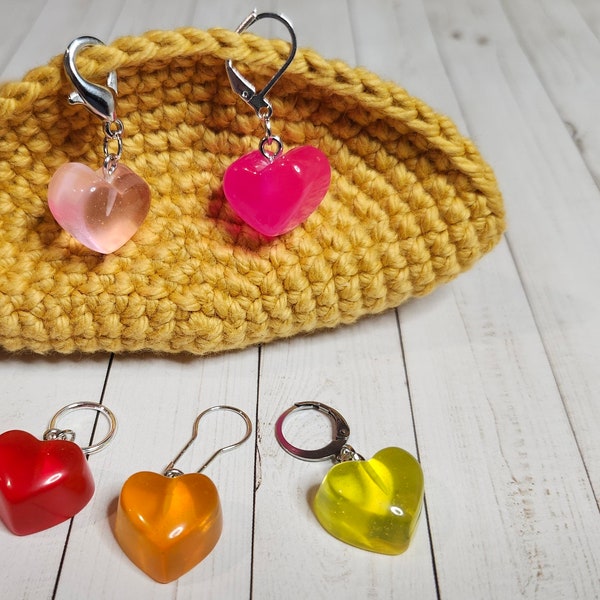 Heart Crochet Stitch Markers or Knitting Progress Keepers