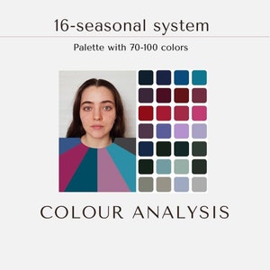 Color Analysis • 16-season system • Digital palette ~100 colors • Professional stylist 10+ years