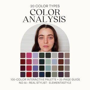 Real Color Analysis Online vs AI • 20 Color Elementa Types & 16-Season System • Digital Palette 100 Colors • Professional Stylist 12+ Years