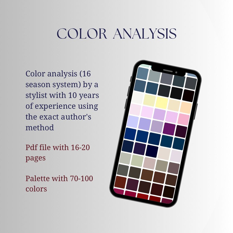 Color Analysis 16seasonal System, Seasonal Palette 70100 Colors the