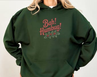 Bah Humbug Hoodie Scrooge Costume Funny Christmas Sweatshirt