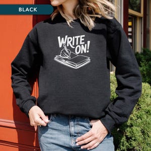 Felpa con cappuccio Write On!, regalo per autore, girocollo