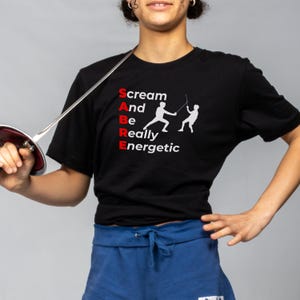 Sabre fencing t-shirt for saber enthusiasts Unisex Short Sleeve Comfort Tee gift for your favorite fencer