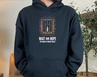 Dark Academia Bookish Hoodie | Wait and Hope Philosophical Art | Classic Literature Fan Gift | Vintage Library Aesthetic Hooded Sweatshirt