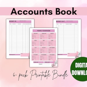 Small business Accounts templates Printable Digital Products finance tracker expense tracker sales tracker print at home bundle bookkeeping
