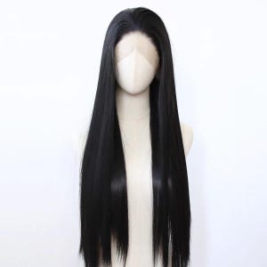 Black Lace Front Natural Wig Extra Long Straight Full Wig Black Cos Wig - Gift