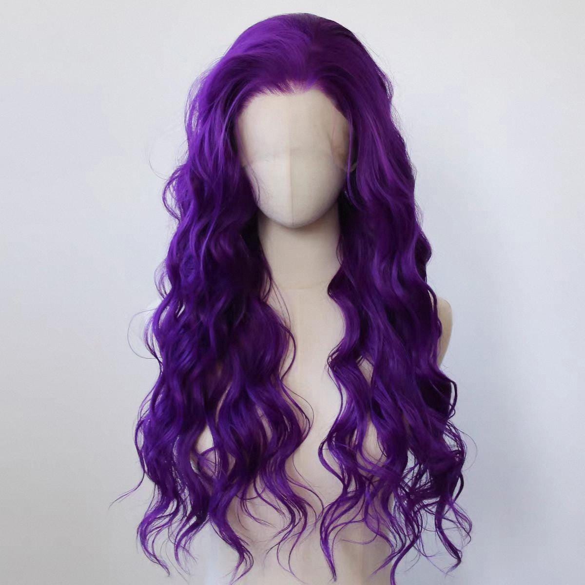 Perruque Cosplay Longue Tressée Violette - Perruque Synthétique Pour Halloween Et Déguisements Anime - 7